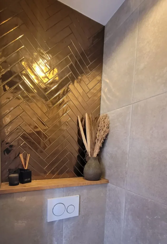 TOilet tegels bling gold